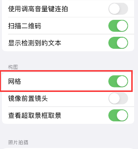 仪陇苹果手机维修网点分享iPhone如何开启九宫格构图功能 